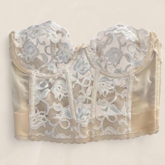 Vintage Victorias Secret Bustier Strapless Corset Coquette | 34C Union Made USA - Picture 3 of 7